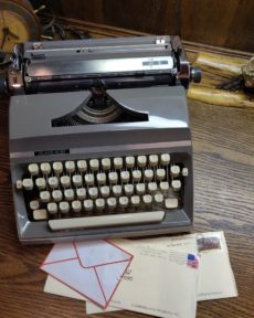 1968 Amazing Adler J5 Gray, Chrome, & Cream Typewriter (Serviced)